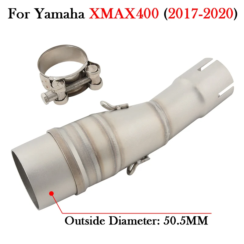 Slip On For YAMAHA XMAX400 XMAX X-MAX 400 2017 - 2022 2023 2024 Years Motorcycle Exhaust Middle Link 51MM Muffler Pipe Escape