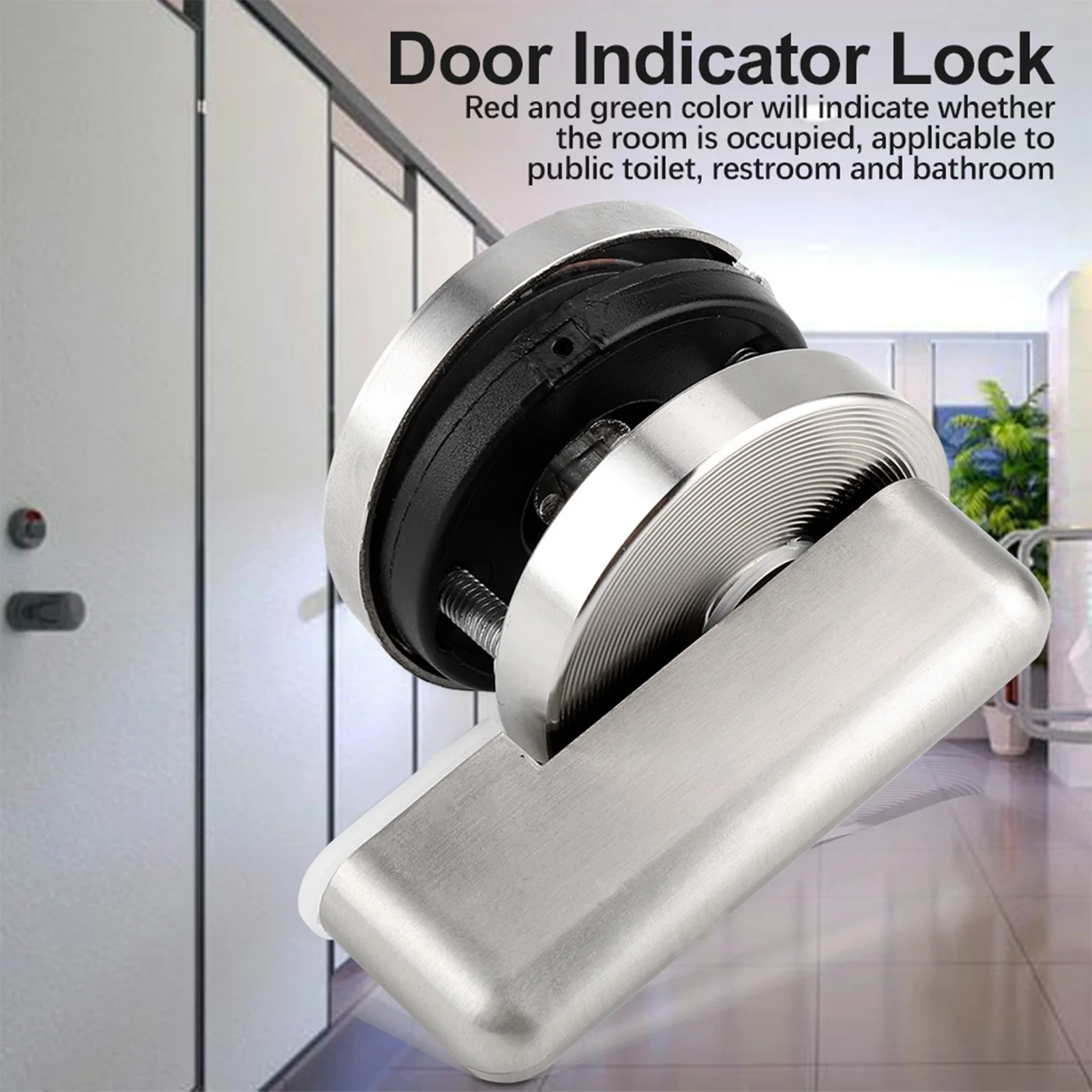 Zinc Alloy Door Lock Bolt Vacant Engaged Privacy Indicator for Toilet Restroom Bathroom