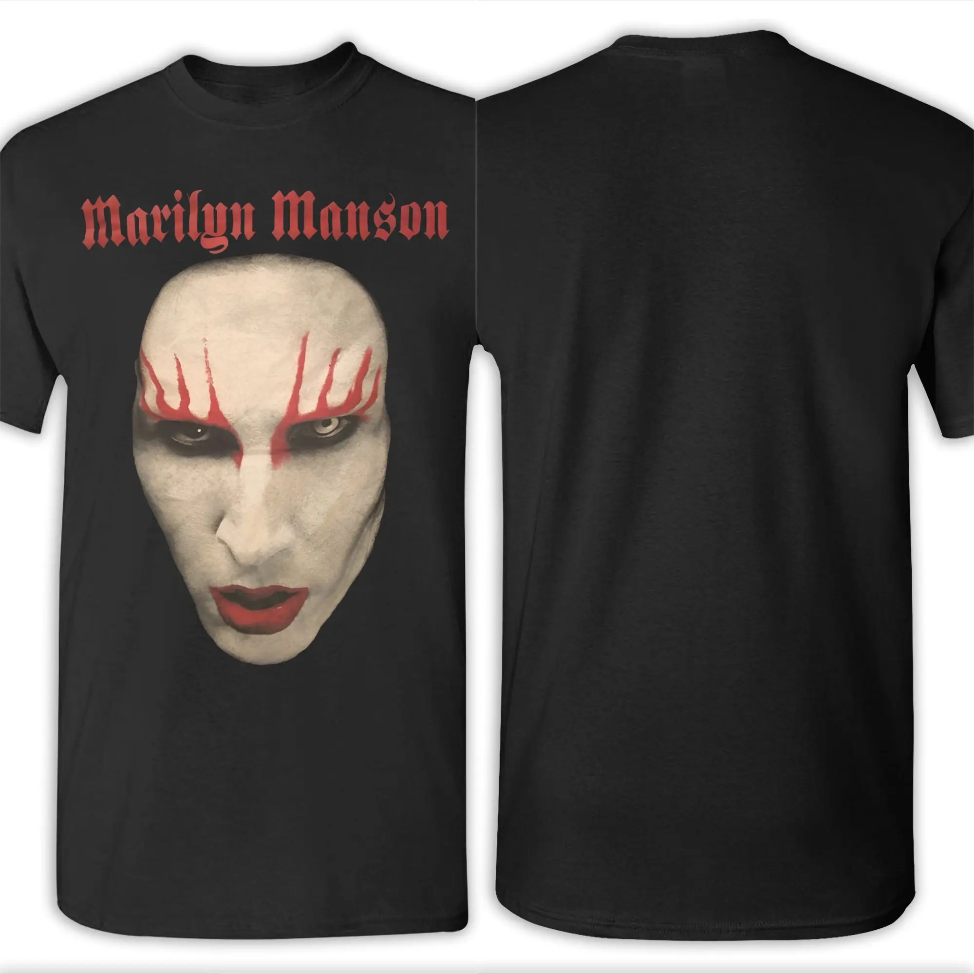 مارلين مانسون المغني القوطي الجرافيك الطباعة تي شيرت الرجال النساء القطن الخالص تي شيرت الملابس