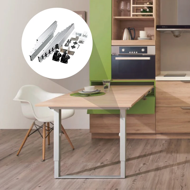 Expansion Accessory Mechanism Slide Extension Rail Pull Out Dining Room Foldable Retractable Extension Table Slide Rail Metal
