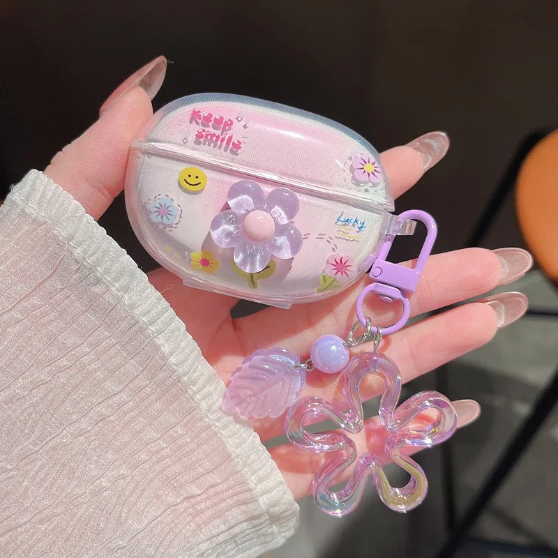 حافظة لهاتف هواوي Freebuds SE 4 ANC حافظة ملونة على شكل زهرة غطاء سيليكون لهاتف هواوي Freebuds SE4 ANC