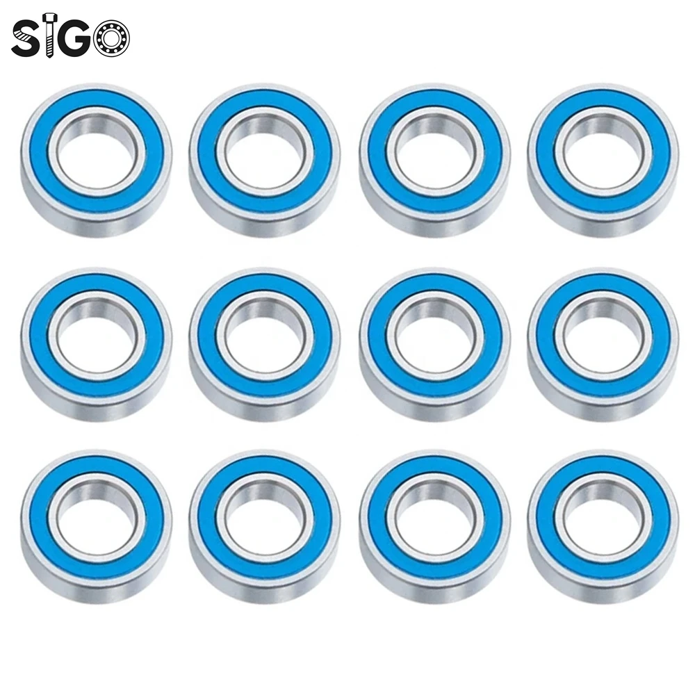 12pcs Metal Bearing Kit with Rubber Seal for Tamiya Frog Super Blackfoot Stadium Blitzer RC Cars Parts