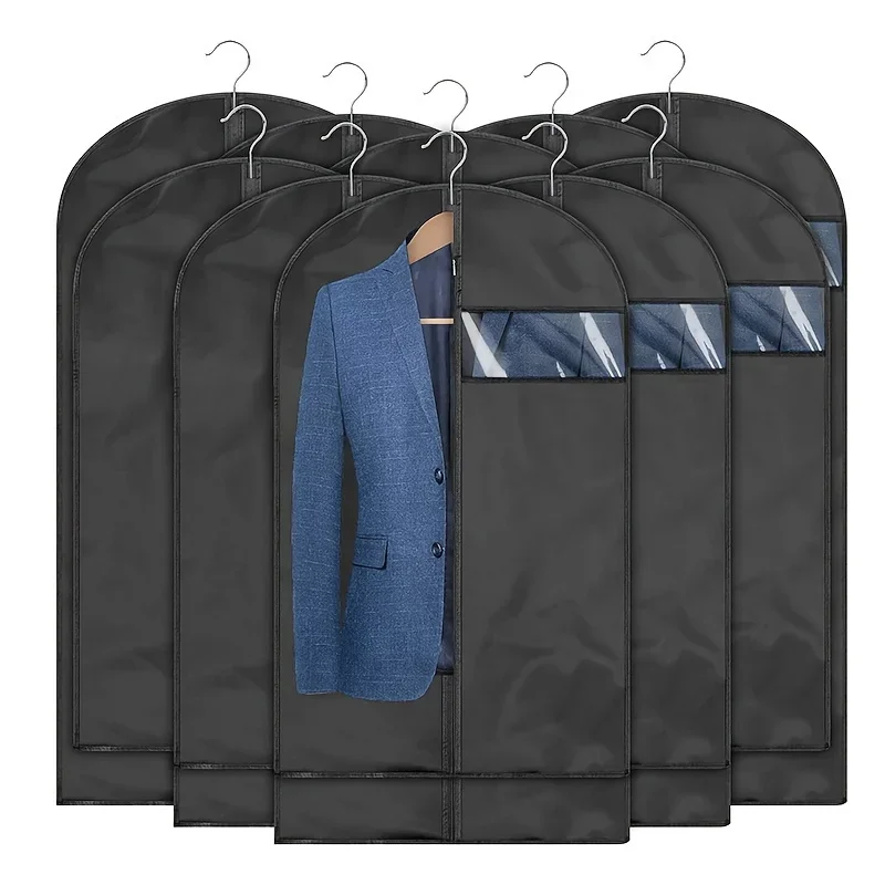 5pcs wardrobe hanging pockets for storing and organizing clothes, suit tops, shirt protective covers