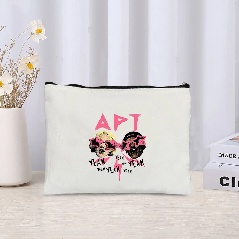 K-POP Hit Song APT Makeup Bag Best Trend Song Gift for Kpop Fans Women Cosmetic Case Funny Music Lover Gift Toiletry Pouch