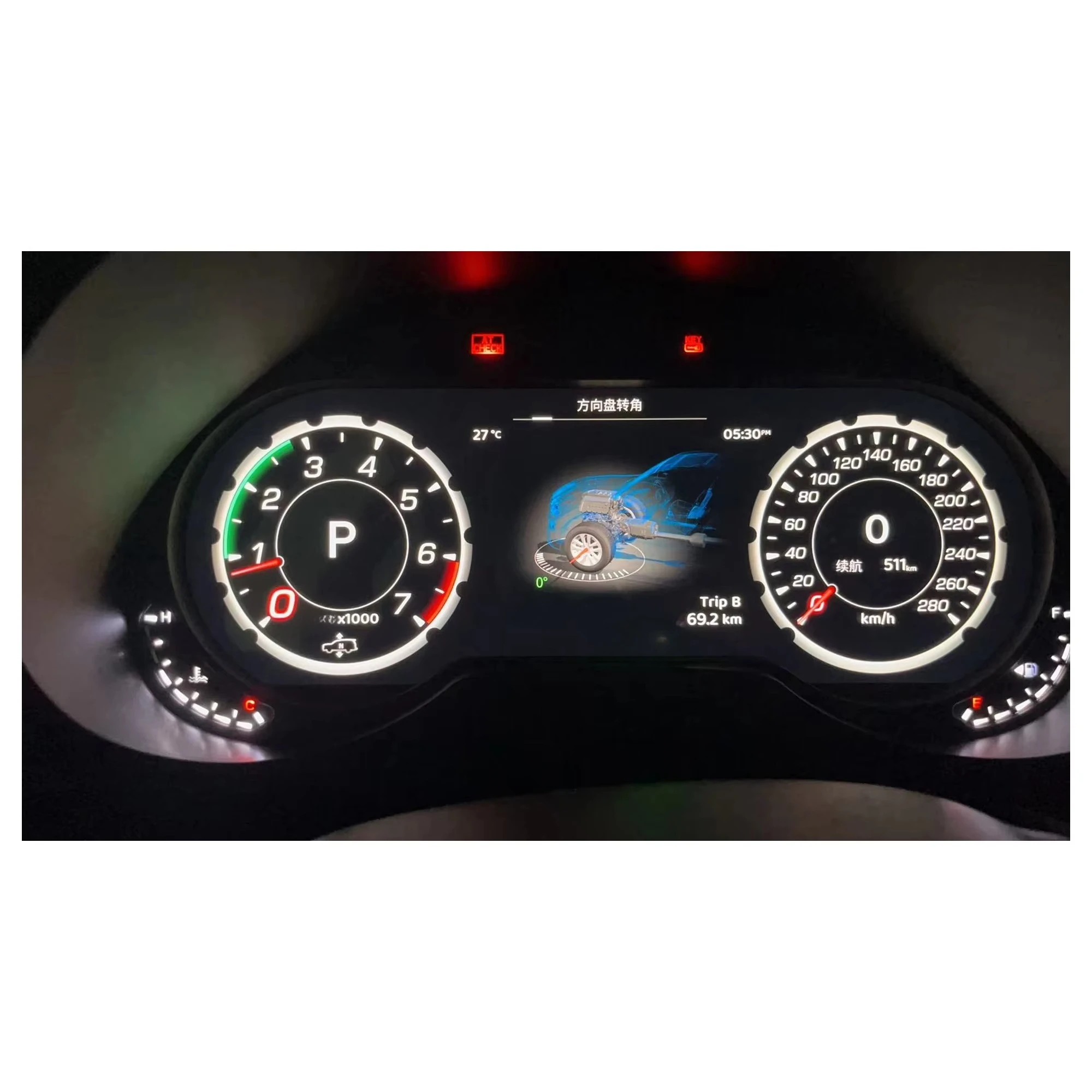 12.3-inch Digital Dashboard for GX460 GX400 2010-2021 Automotive LCD Panel Speedometer Virtual Cockpit