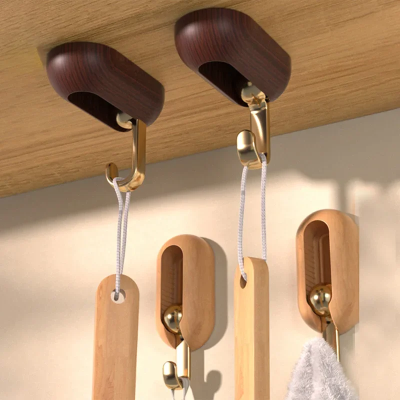 1pc 360° Rotating Hook Strong Adhesive Kitchen Bathroom Foyer Non Punching And Scratch Free Adhesive Hook Multifunctional Hook