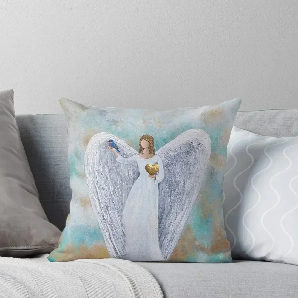 

Guardian angel with blue bird Throw Pillow anime girl christmas cushions covers christmas supplies Christmas s Covers pillow