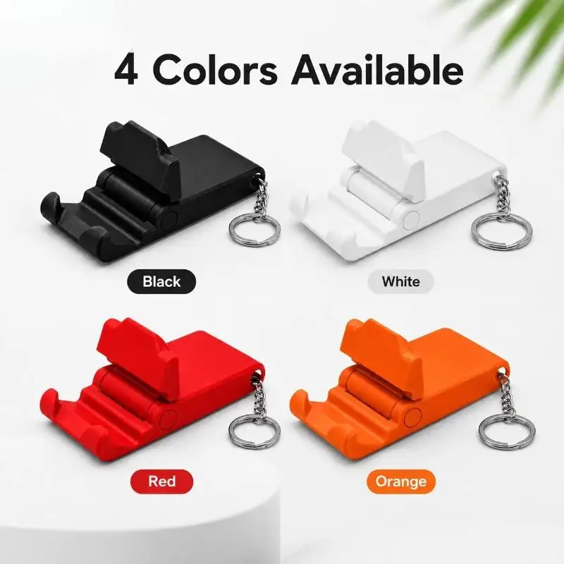 Portable Keychain Phone Stand Mini Foldable Lightweight Mobile Holder for Smartphone Students Online Learning Daily Use
