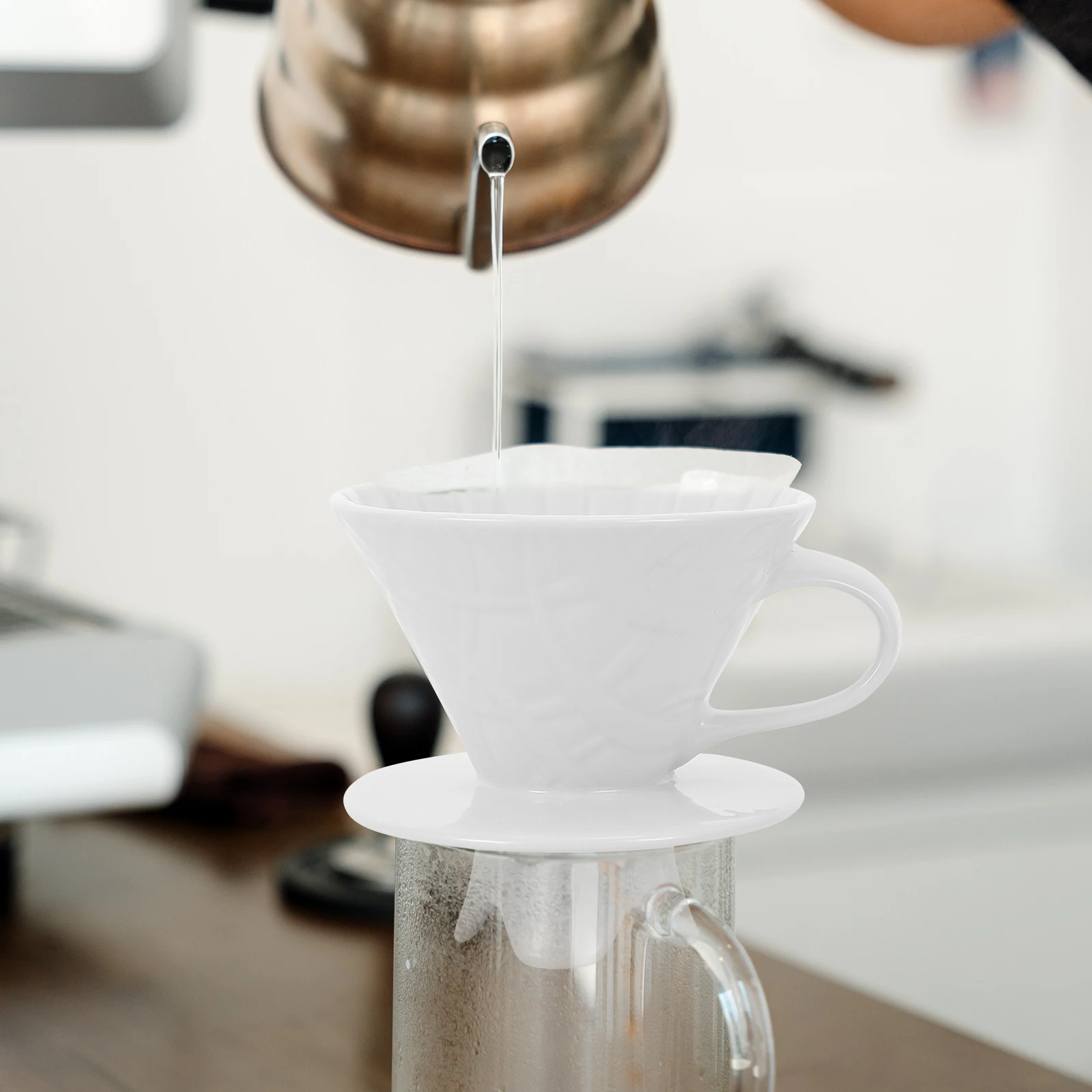 

1pc Ceramic Coffee Filter Cup Thickened Pour-Over Dripper For Home Use Manual Coffee Making Accessory Kitchen Funnel Tool