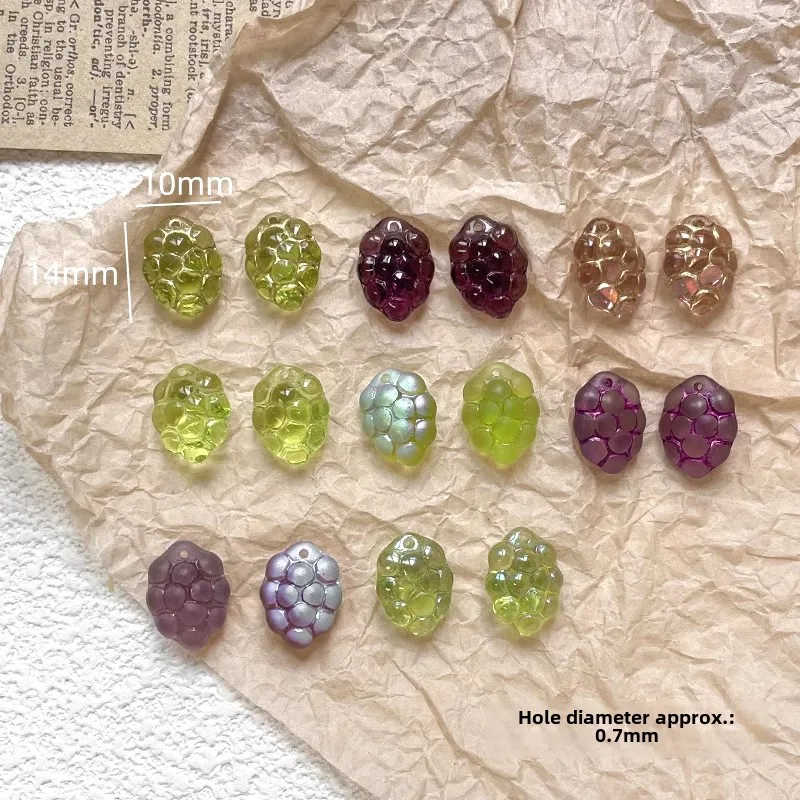 6 Pieces 10 * 14mm Glass Fun Grape Beads DIY Makes Fashionable Jewelry Necklace, Bracelet, Hair Accessories Material Science