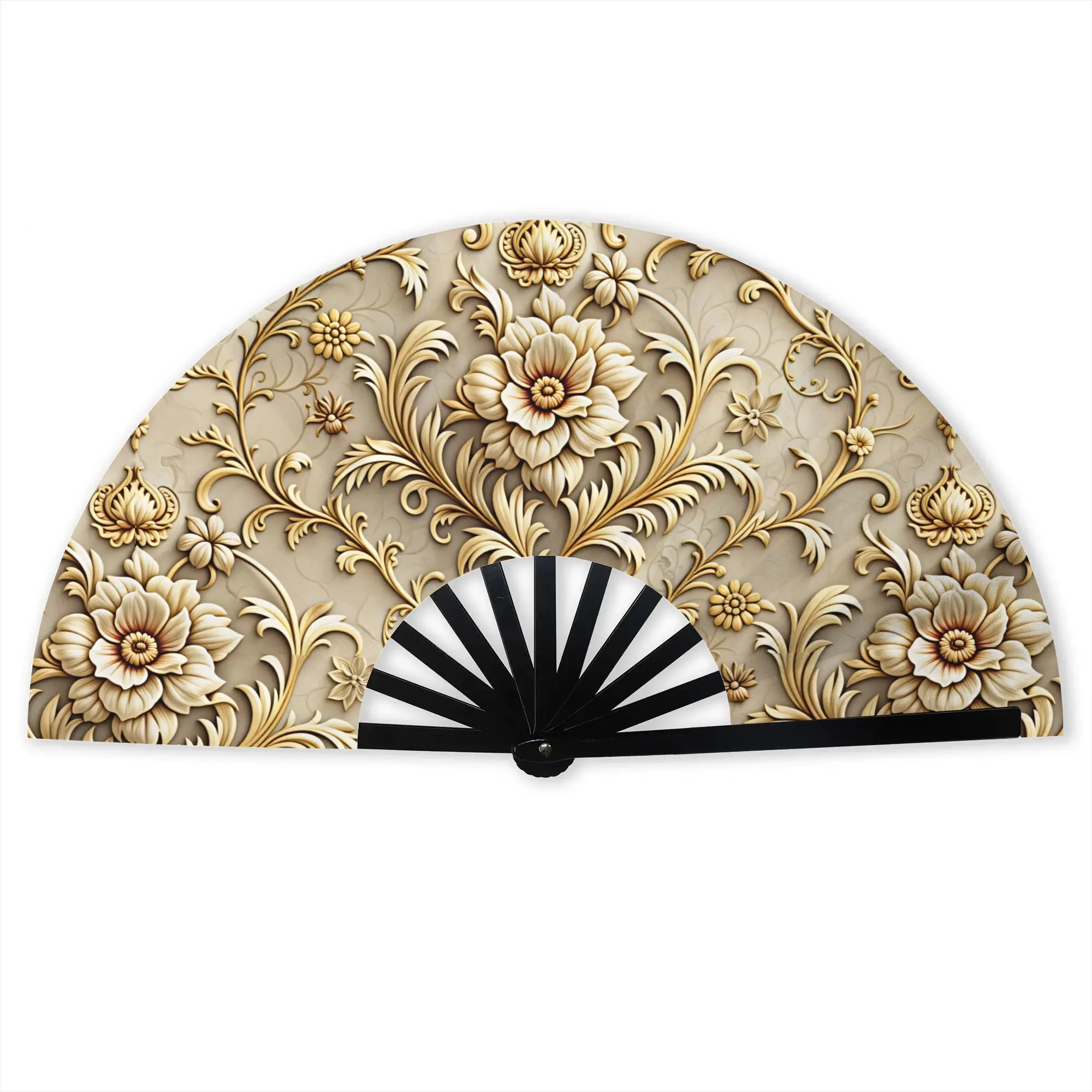 Fashion Trend 3D Flowers Hand Fan Promotional Gift Party Luxury High 3D Floral Durable Folding Fans Creative Bulk Pack Fan