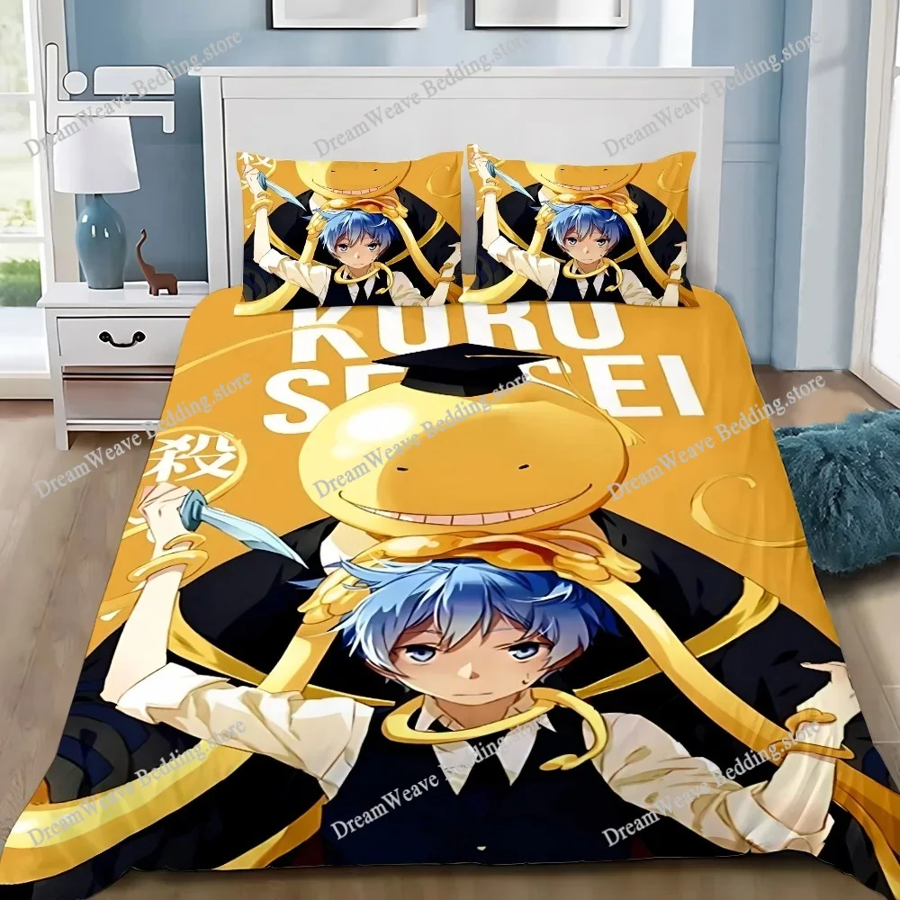 

Assassination ClassroomS Bedding Set Pillowcase Anime Duvet Cover Adult Boy Girl Bedroom Decoration Children Gift Single Double