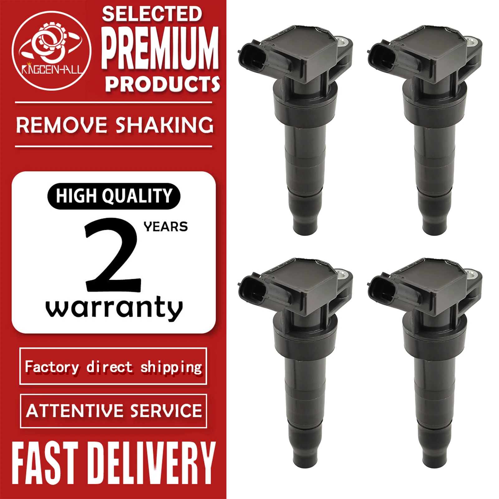 

4PCS Ignition Coil 27300-3F100 Compatible With Hyundai Genesis Equus Kia Borrego K900 4.6L 5.0L V8 Engine Auto Replace Parts