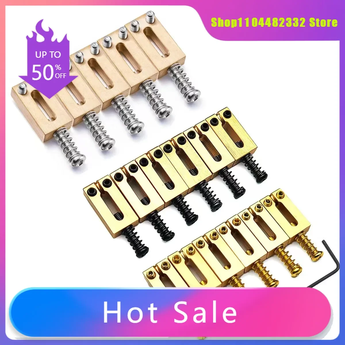 

Electric guitar brass piano code SQ piano bridge saddle, upgraded resonance professional spare parts