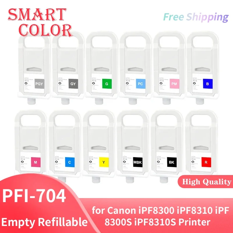 PFI-704 PFi704 PFi 704 Empty Refillable Ink Cartridge With Chip Compatible for Canon iPF8300 iPF8310 iPF 8300S iPF8310S Printer