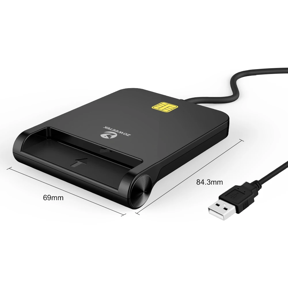 Zoweetek-lector de tarjetas inteligentes EMV USB, dispositivo para identificación, IC, ATM