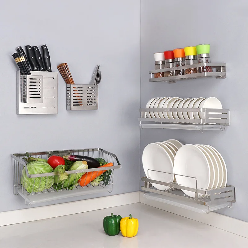 Dish Drying Rack  Racks With Drain Board Utensil Holder Stainless Steel Generic Plate es Drainer For Kitchen Counter