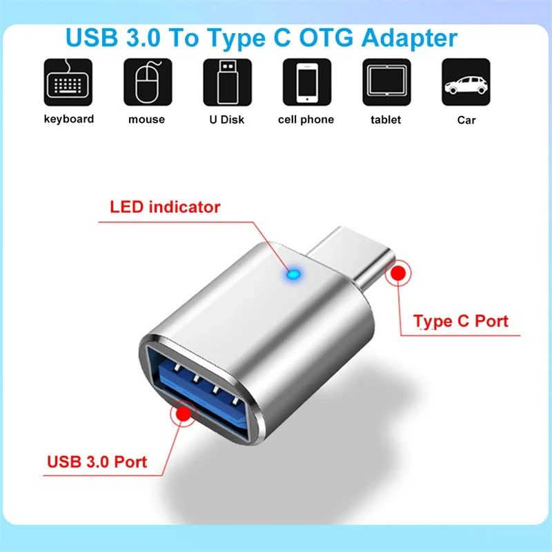NNBILI Converters USB3.0 to Type C Male Adapter USB A to USBC Connector OTG Type C Car Charging Adapter for MacBook Mobile Phone