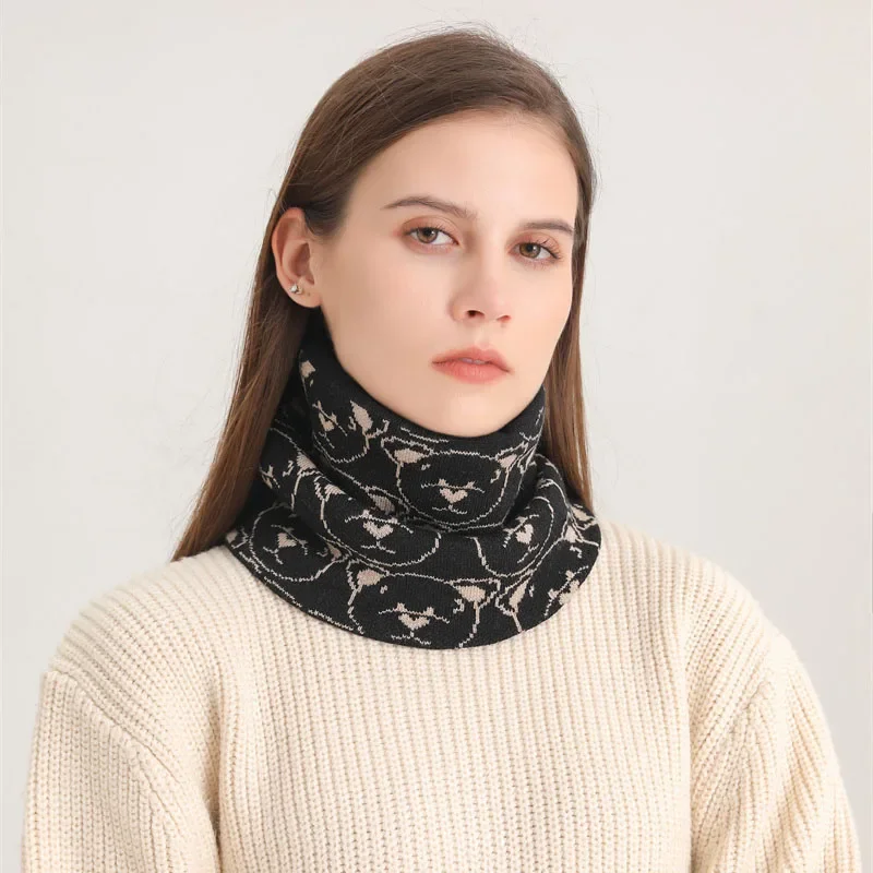 Fashion Women Knitted Scarf Cashmer Winter Snood Scarves Lady Warm Wool Fur Thick Unisex Men Neck Scarf Ring Neckerchief Muffler