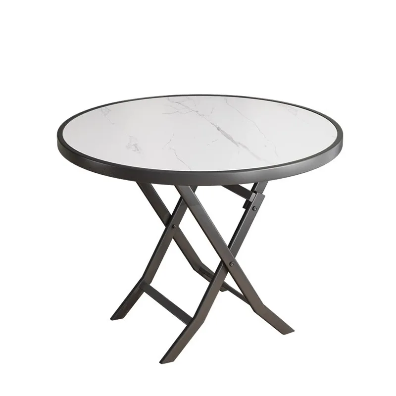 

Household small apartment folding round dining table, simple eating table