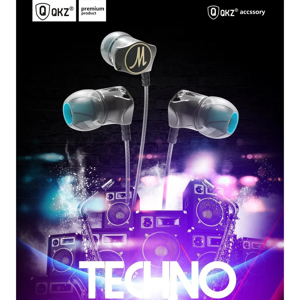 QKZ DM7 سماعة أذن مصنوعة من سبائك الزنك HiFi fone de ouvido BASS سماعة أذن مزودة بالمكبس سماعة رأس ستيريو ذات نسخة أساسية للهواتف الذكية