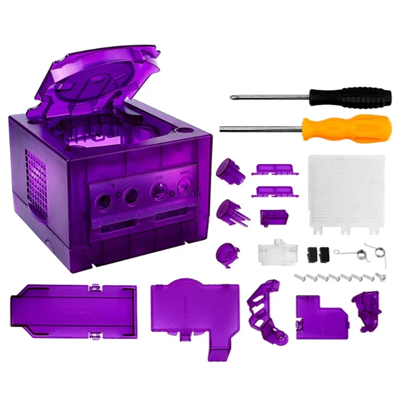 8 Farben Klare Hülle für Gamecube NGC Retro-Konsole Ersatzgehäuse Transparente Abdeckung DOL-001 DOL-101 – Detail 1