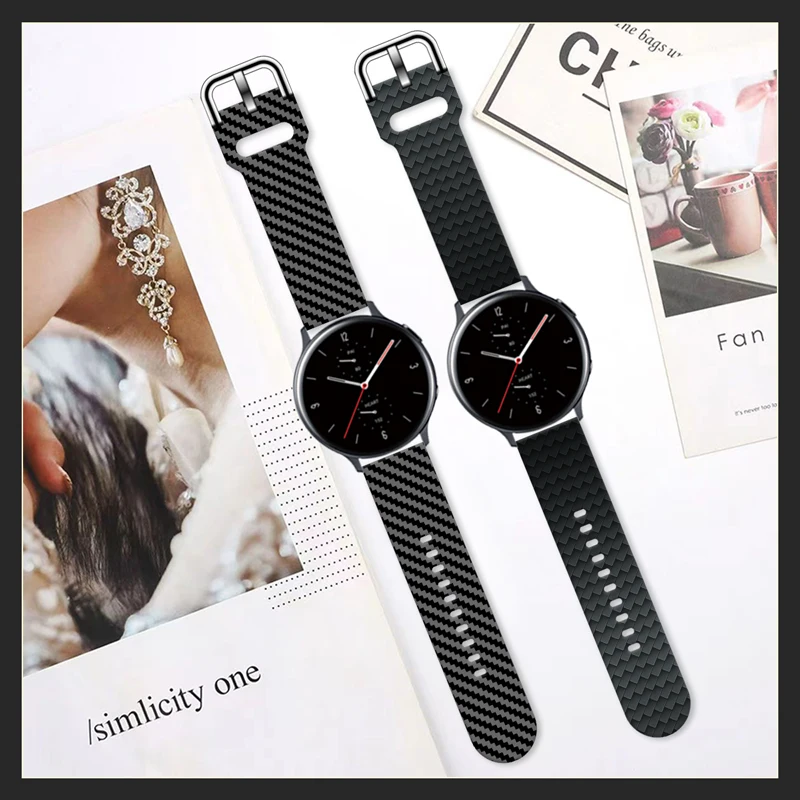 

20mm 22mm Strap for Samsung Galaxy Watch 6/5 40mm 44mm with Carbon Fiber Printed Band for Amazfit Balance 5Pro Bracelet