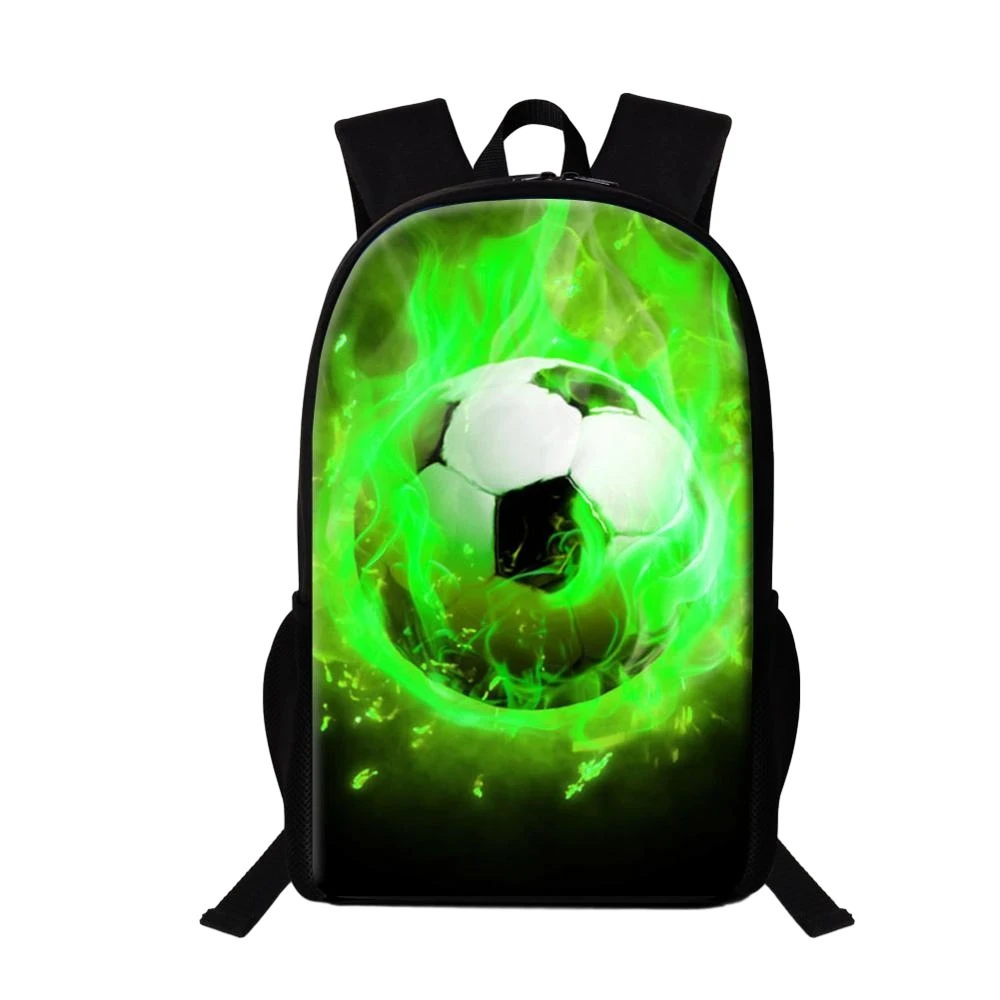 Tas ransel sepak bola kapasitas besar, tas punggung kapasitas besar, motif sepak bola sekolah tinggi kasual untuk remaja, tas ransel anak-anak