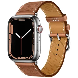 Leather Strap for Apple Watch Series 10 9 8 7 Band 46mm 42mm 45mm 41mm 44mm 40mm 38 49mm Single Tour Bracelet For IWatch Ultra 2