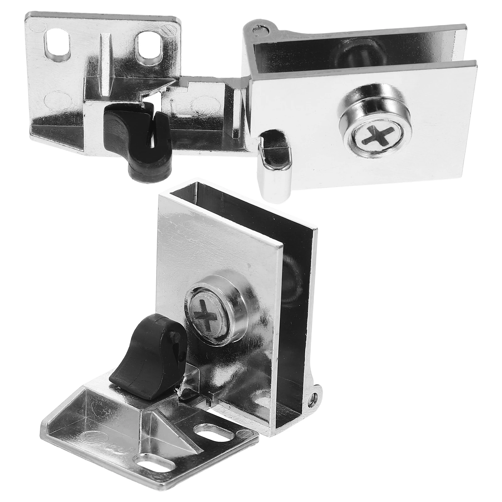 

1 Pair No-Drill Glass Door Hinges Metal Corner Protection Stable Support Clamp Replacement Hardware Parts Stainless Steel Hinge