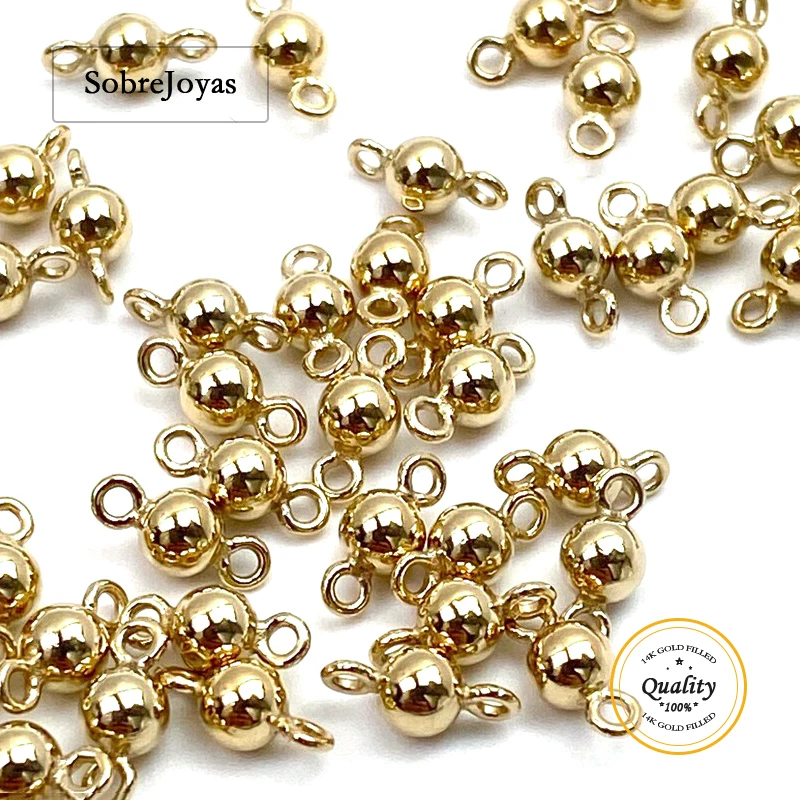 

14K Gold Filled 3/4mm round Bead Ball Connector for DIY Jewelry Making Handmade Seed Beads Gold Jewelry Findings