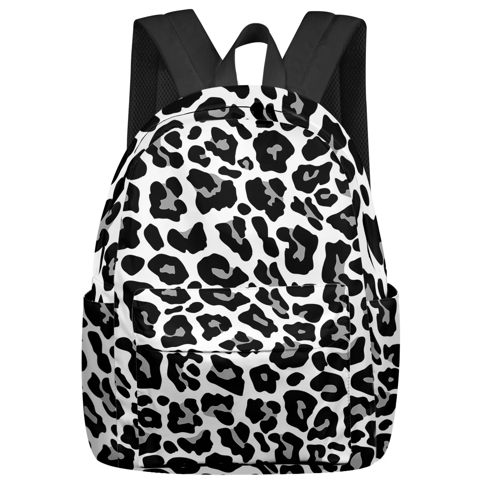 

Black White Leopard Skin Texture Backpack Teenagers Student School Bags Laptop Bag Women's Casual Travel Backpack