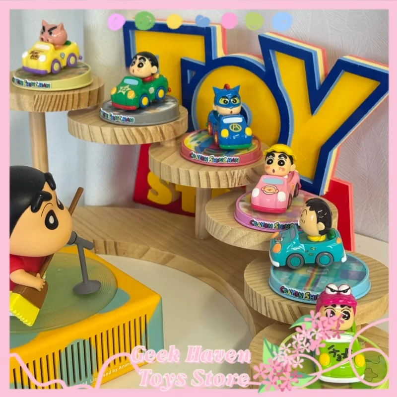 

Crayon Shin Chan Kart Drift Blind Box Figure Home Decoration Car Desktop Cartoon Doll Pendant Christmas Surprise Toy Gift