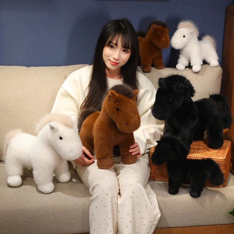 

1Pc 23/35CM Cute Cartoon Pony Plush Toys Fluffy Horse Plush Doll Stuffed Soft Animal Horse Pillow Funny Birthday Gifts