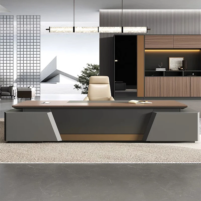 Guangdong office furniture desk, executive desk, modern light luxury office furniture, high-end executive desk, manager des