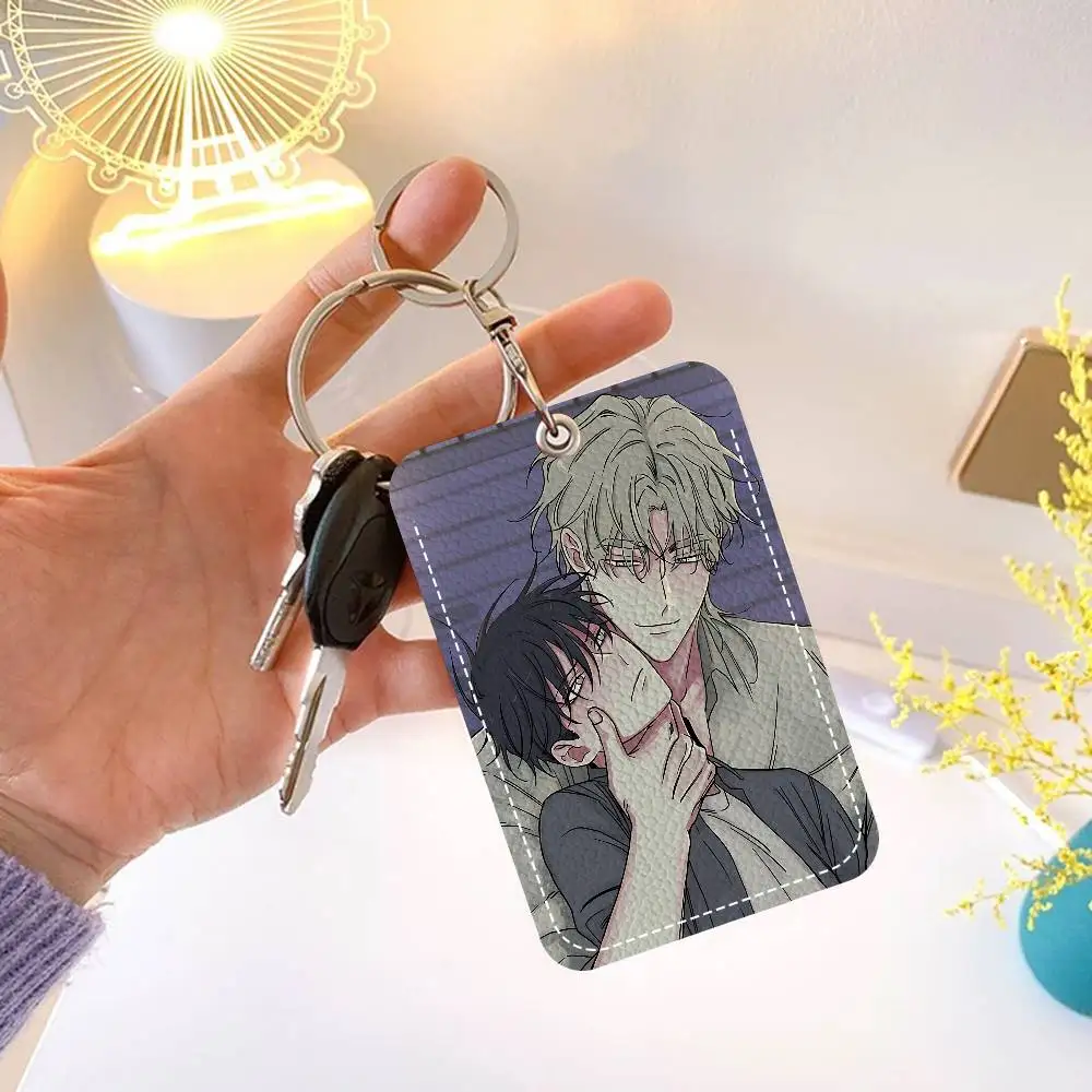 الهزلي منخفض المد في الشفق 1 قطعة بطاقة الوصول حافظة جلدية حامل بطاقة المفاتيح حلقة رئيسية الباب الوصول العلامات حافظة بطاقات الهوية المفاتيح