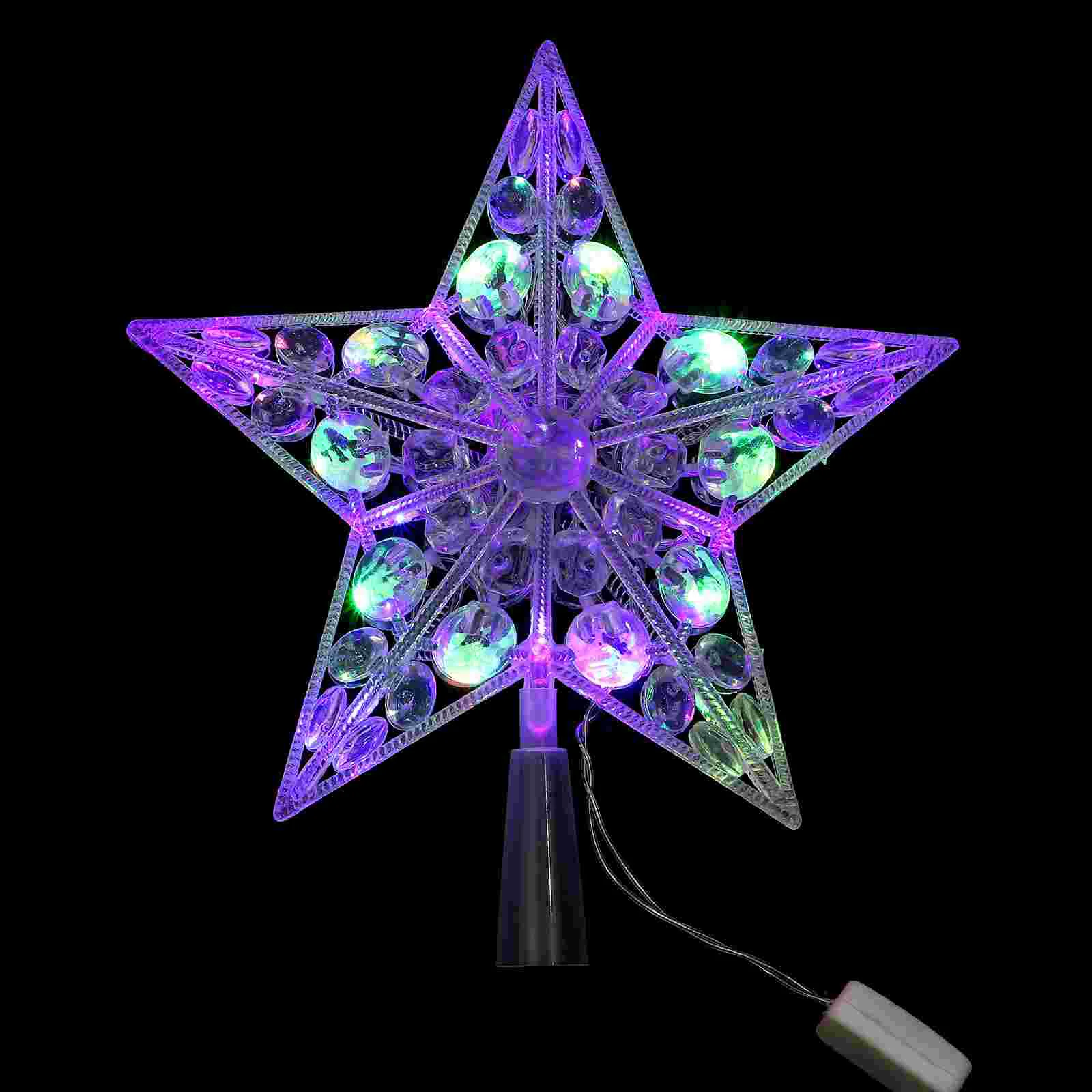 

Christmas Tree Lights Lighting Star Treetop Xmas Decorative Lamp Glowing Ornament Plastic Topper Unique Decoration Birthday