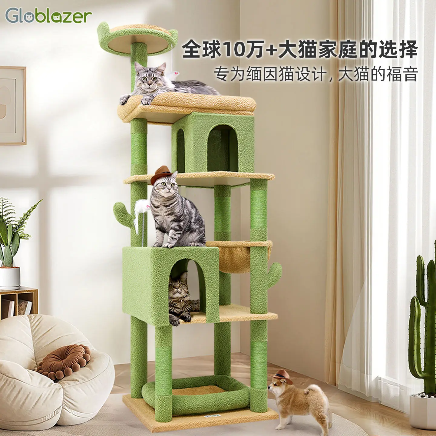 

Cat climbing frame, big litter, tree integrated, Maine Muppet small apartment does not occupy an area, cat frame cat toy