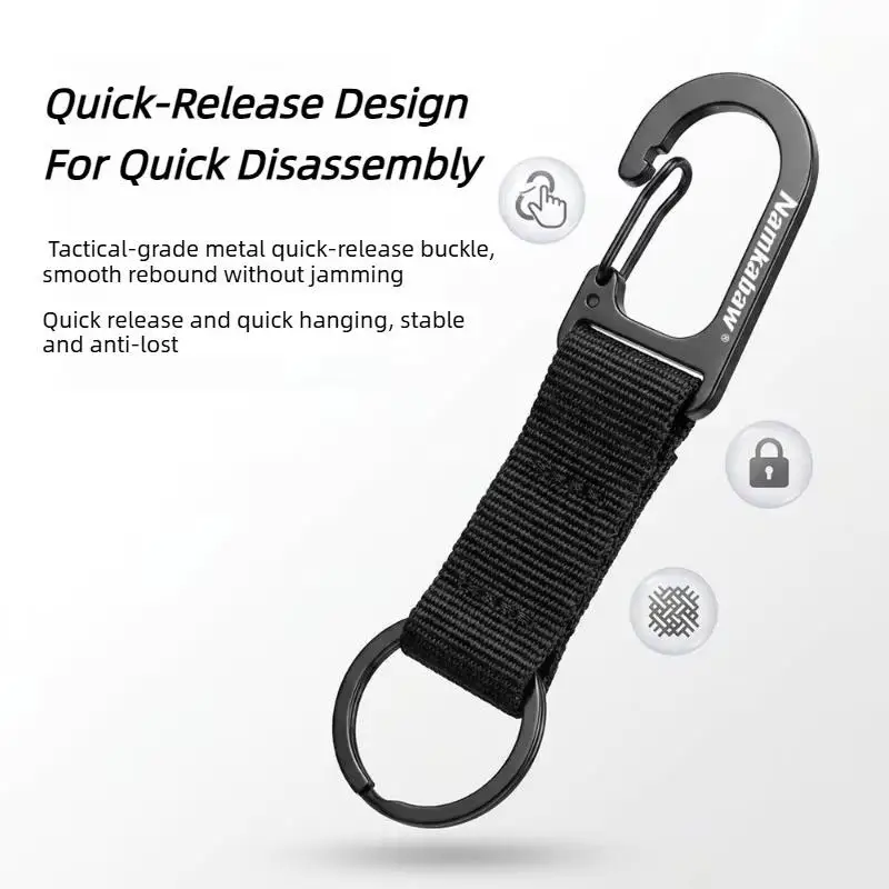 Webbing Spring Snap Hook Carabiner Quick Clip Key Ring Keychain Backpack Accessory For Outdoor Camping Hiking EDC Gear
