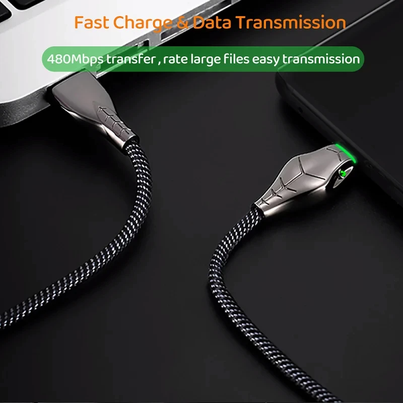 66w Type-C 5A Super Fast Charging Indicator Light Data Cable Suitable For Iphone 5-14 Huawei Xiaomi Vivo Phone Charging Cable