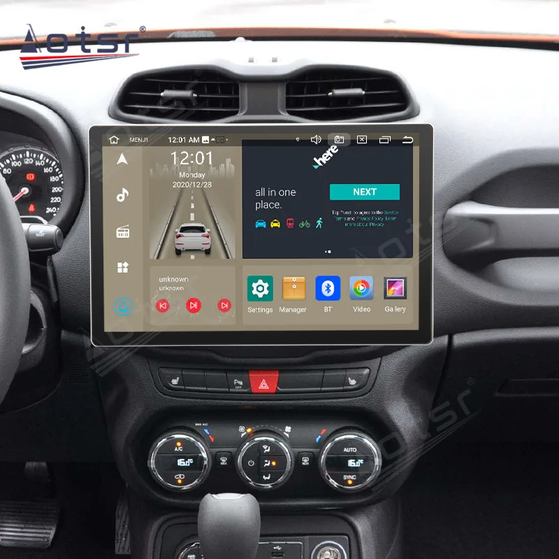 13.3 Inch Automotive Multimedia Android 12 Player For Jeep Renegade 2016 2017 2018 GPS Navigation Car Radio Stereo IPS Head Unit