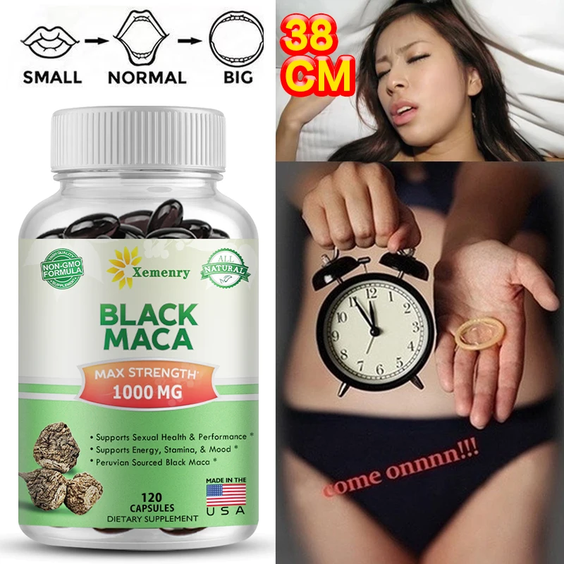 

Black Maca Root Capsules for Men and Women - Natural Energy, Emotional and Immune Support - Vegan