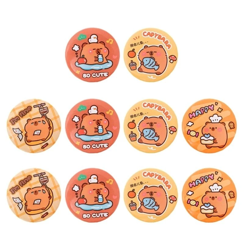 กระจกโต๊ะเครื่องแป้งขนาดกะทัดรัดการ์ตูนแต่งหน้ากระจกทรงกลมกระจกเดินทางกระจกเครื่องสำอาง