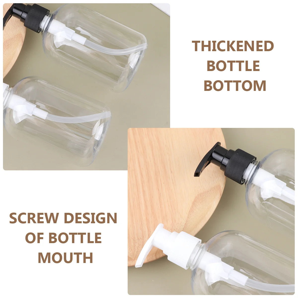 

6pcs 350Ml Empty Soap Bottles Press Pump Dispensers For Liquid Hand Wash Gel Lotion Refillable Bathroom Kitchen Sub Bottle