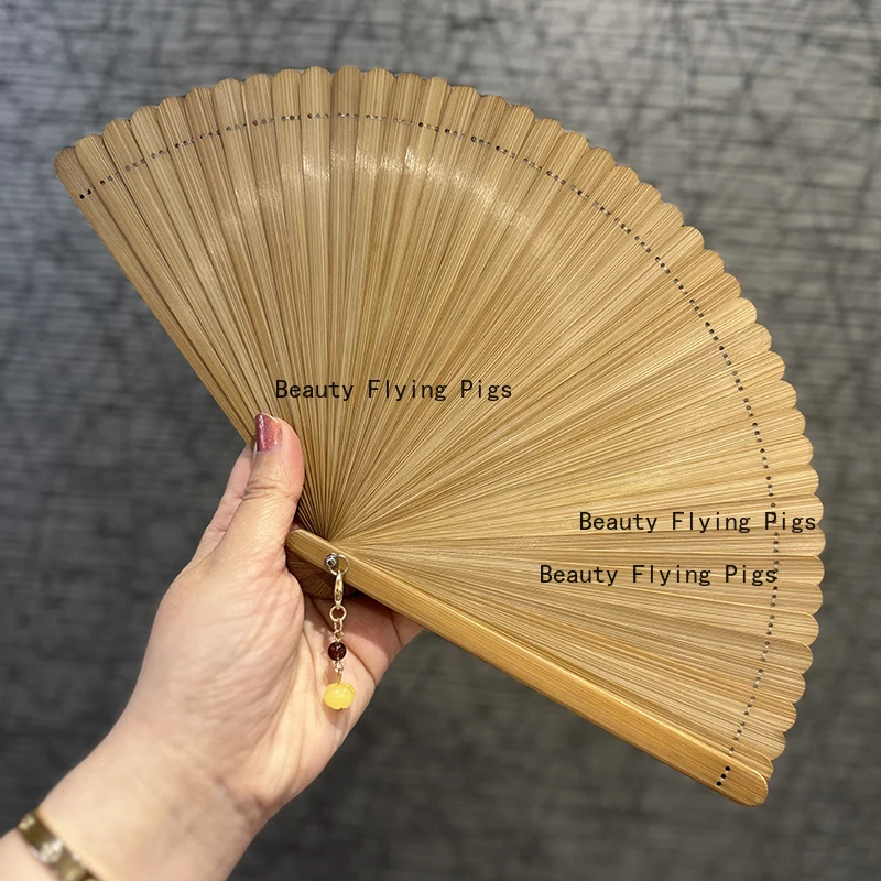 Bamboo Folding Fan Chinese Folding Fan Ornament Clothing Decoration Accessories Household Folding Fan Dance Performance Props