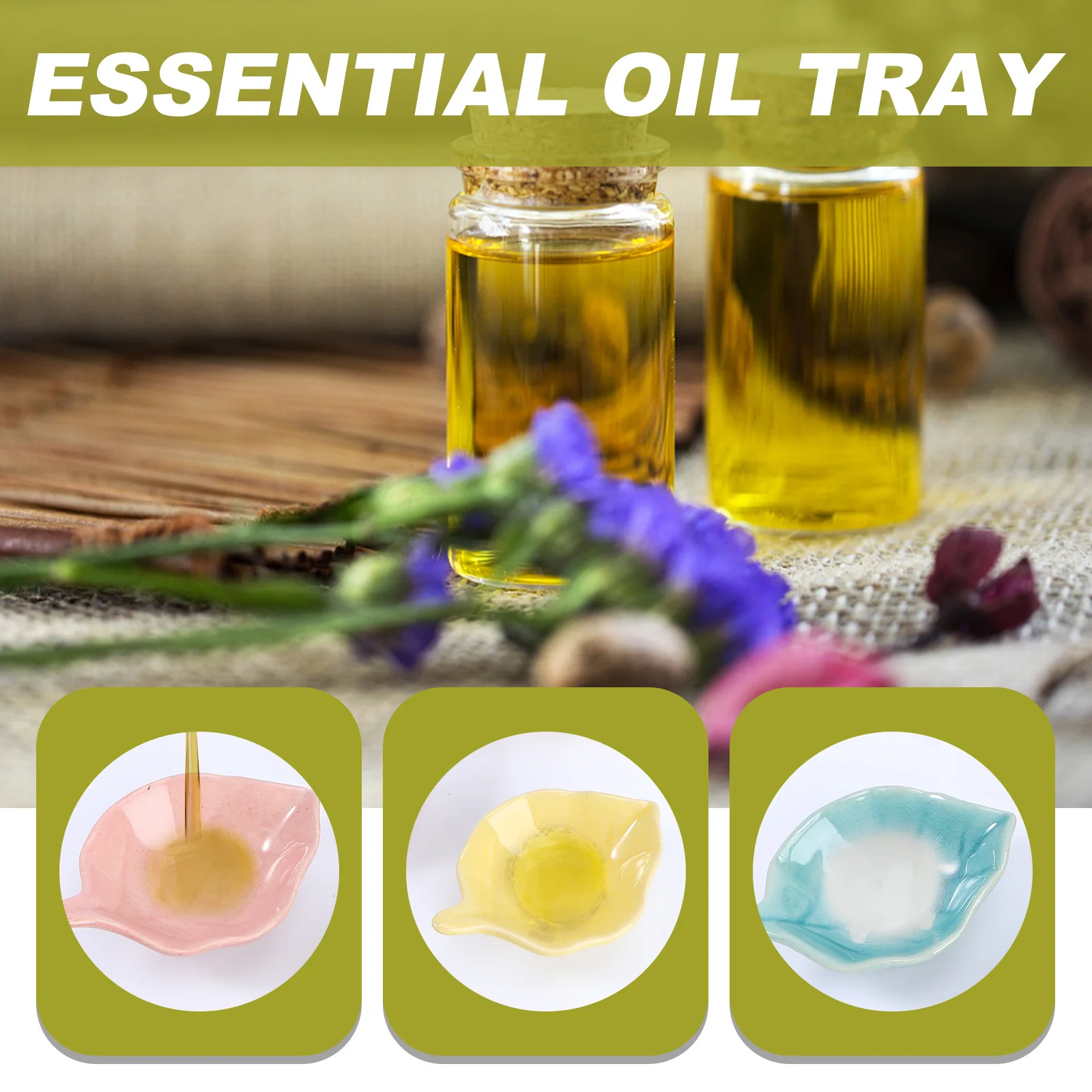 

5Pcs Ceramic Essential Oil Trays Leaf Design for Beauty Salon Aromatherapy Oil Storage Plates Fragrance Plate Incense Tray