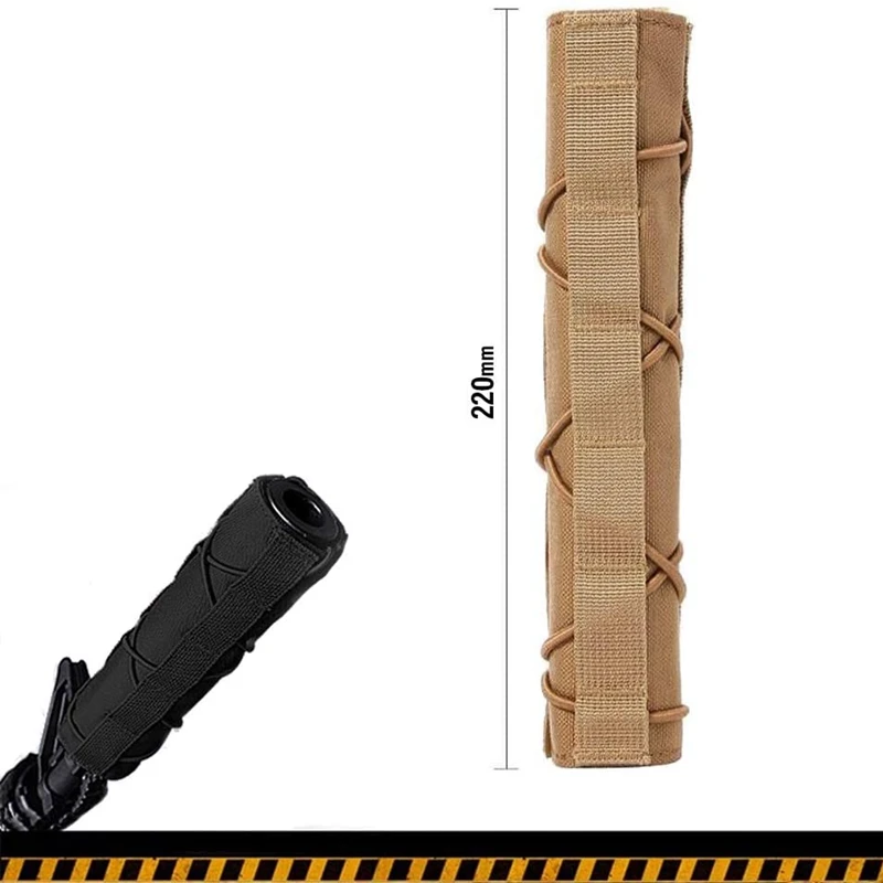 22cm Tactical Suppressor Cover Silencer Protector Cover Case Camouflage Set Fit for Hunting Shooting