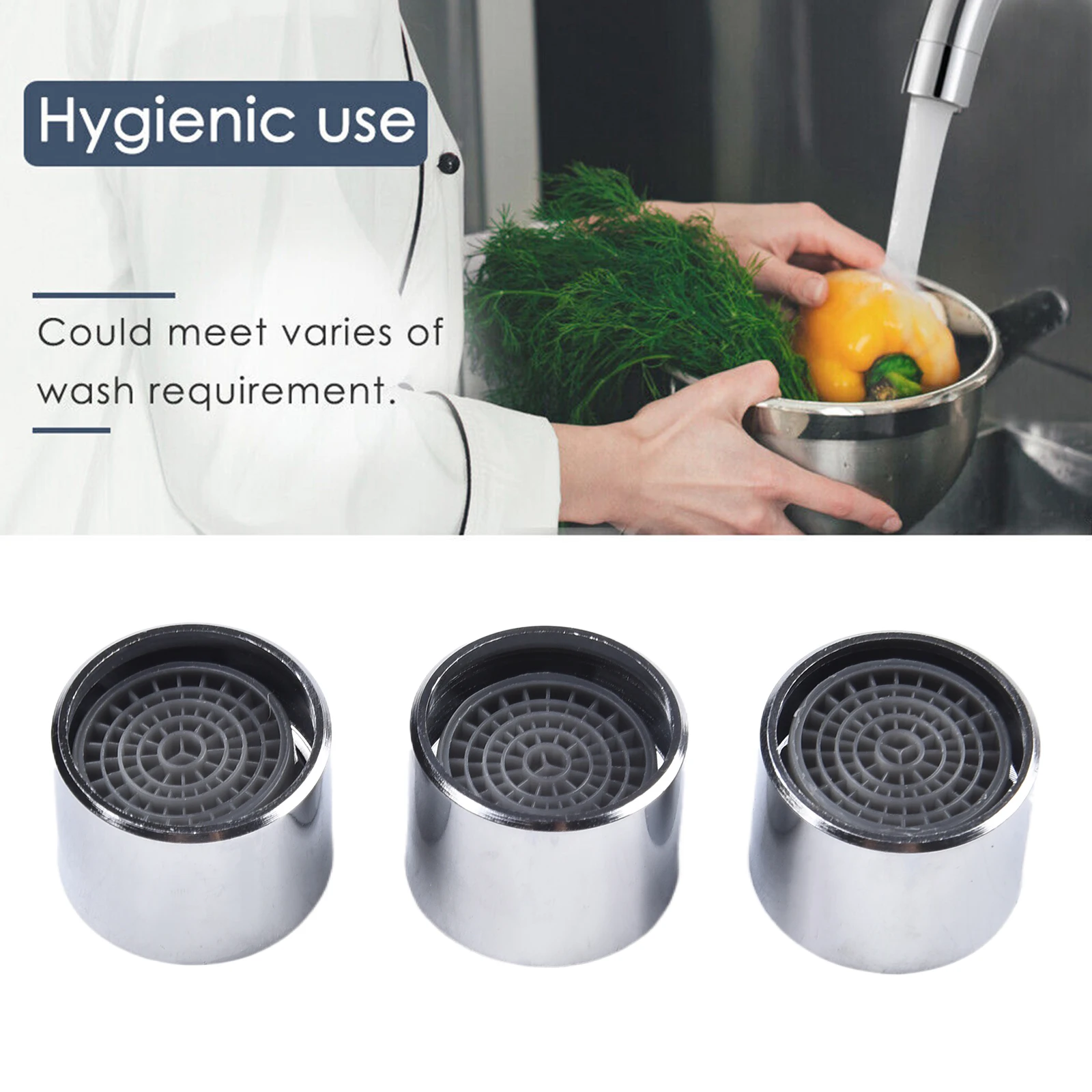 3Pcs Water Saving Aerator Porcelain Bathroom Faucet Bubbler Spout Net Soft Flower Water Mouth Flowers To Prevent The Splash 22mm