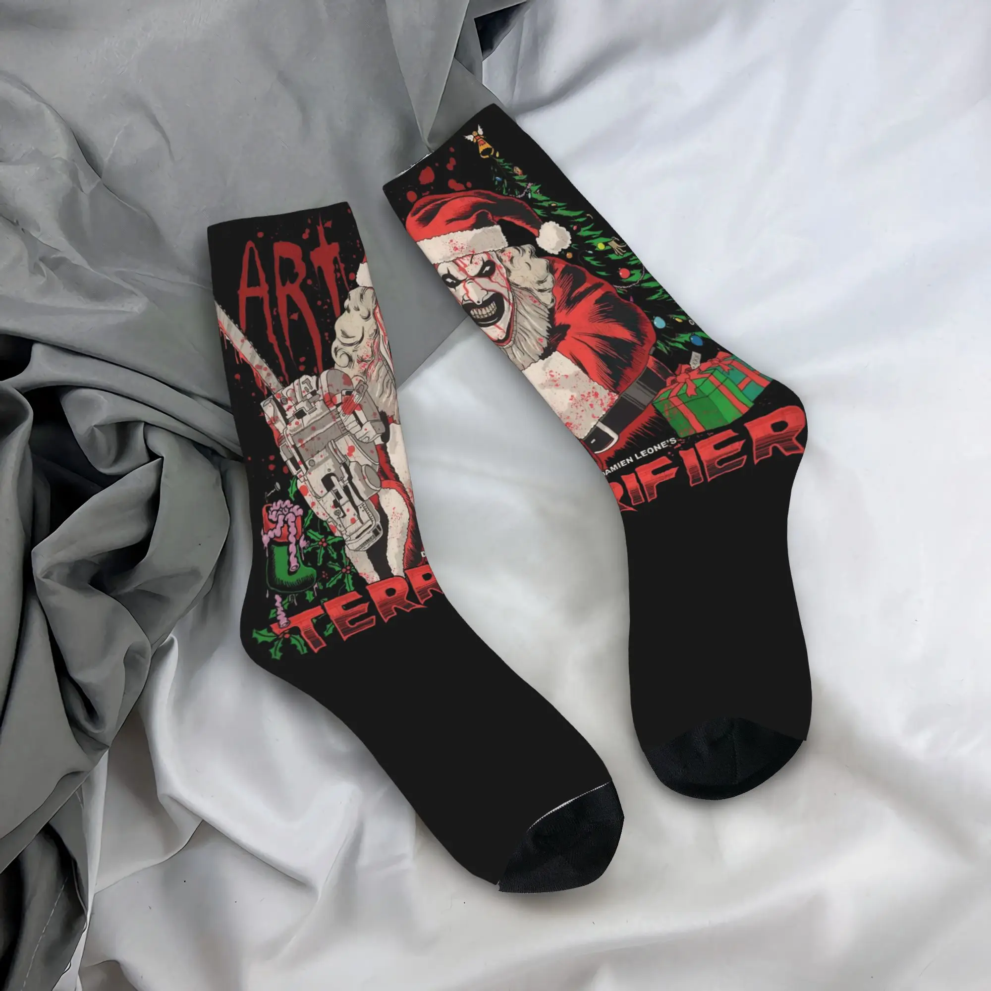 Terrifier  Socks Autumn Horror Movie Stockings Retro Men Soft Breathable Socks Graphic Running Anti Bacterial Socks