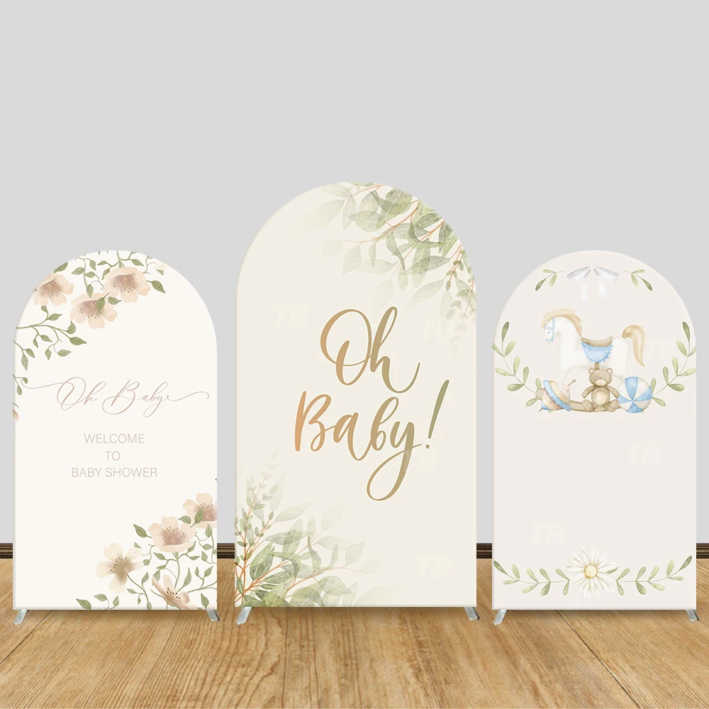 

Baby Shower Arch Backdrop Cover Baby Shower Oh Baby Gender Reveal Birthday Party Decoration Photography Background Customizable